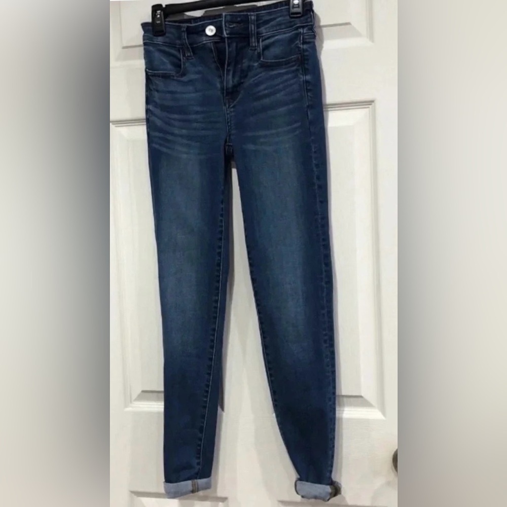 American Eagle Outfitter Sz 0 Long Jeans Hi-Rise Jeggings Next Level Stretch Y2K